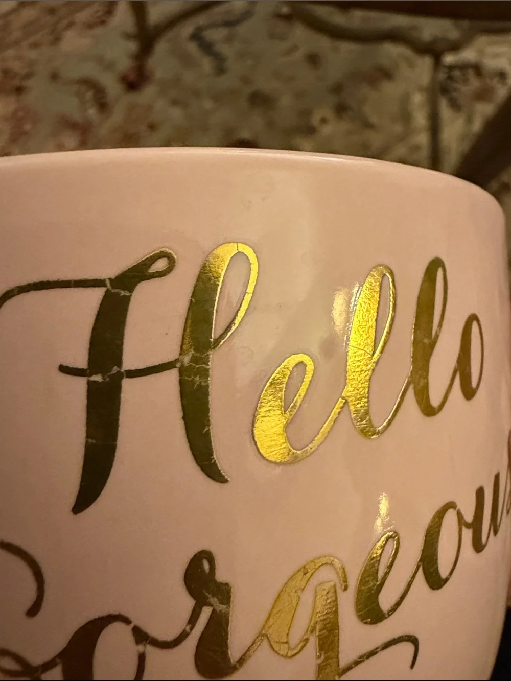Glam Girly Coquette Babe-boss Girl Boss Pink Hello Gorgeous Jumbo mug gold lips
